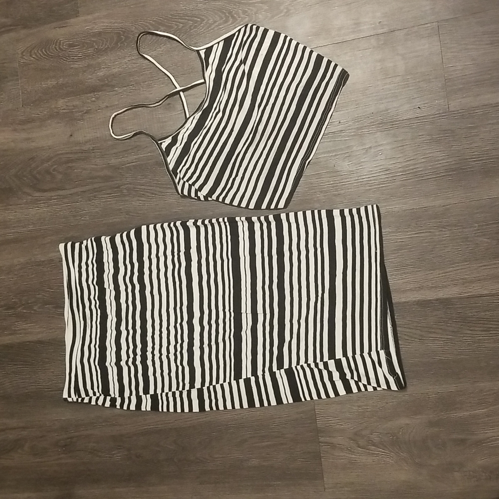 Striped Tank-Top and Skirt Set